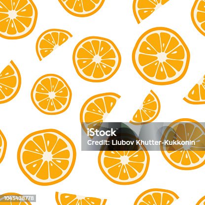 istock Oranges seamless pattern with. Citrus background. Vector illustration 1045438778