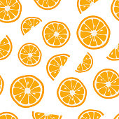 istock Oranges seamless pattern with. Citrus background. Vector illustration 1045438778