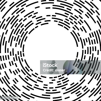 istock Orbital digital lines in concentric circles around copy space. On white. 1323325624