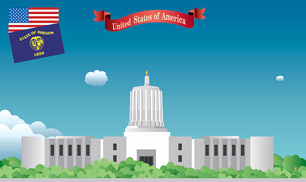 Oregon State Capitol Vector Oregon State Capitol oregon state capitol stock illustrations