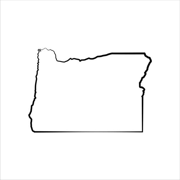 Oregon Outline of a state map oregon us state stock illustrations