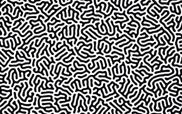Organic background with rounded lines. Black and white vector trendy pattern. Linear design. Organic background with rounded lines. Black and white vector trendy pattern. Linear design coral colored stock illustrations