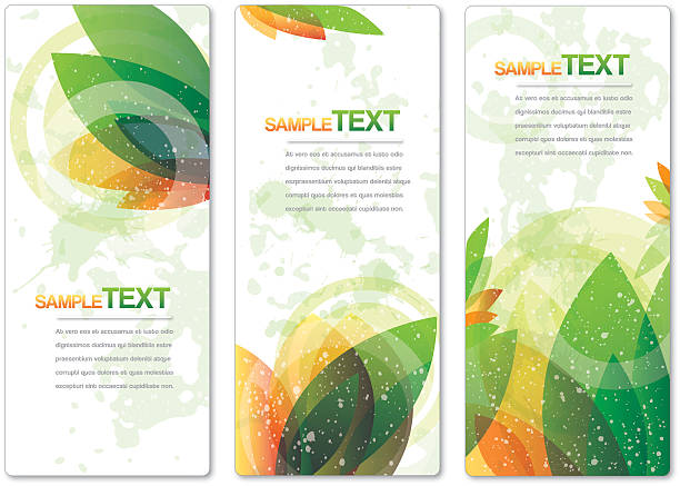 Organic Banners Beautiful nature background set of banners with copy space. gardening backgrounds stock illustrations