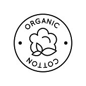Organic cotton vector thin line style sign art