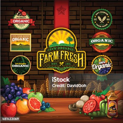 istock Organic Farm Fresh Design Elements 481433069