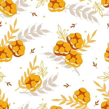Organic Homemade Delicious Cream Puff Pastry Vector Graphic Seamless Pattern