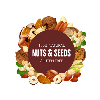 Organic nuts and seeds, raw vegetarian super food