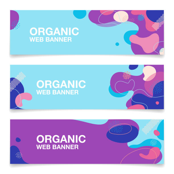 organic shape pattern web banners background vector art illustration