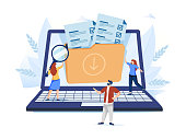 istock Organized archive. Searching files in database. Records management, records and information management, documents. 1303715147