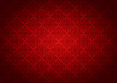 istock Oriental vintage background with Indo-Persian ornaments. Royal, luxurious wallpaper in red color 1342124228