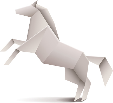 Origami horse isolated on white vector