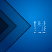 Origami paper modern minimal art vector blue background. Contemporary futuristic wallpaper. Banner with geometric shape dark blue illustration