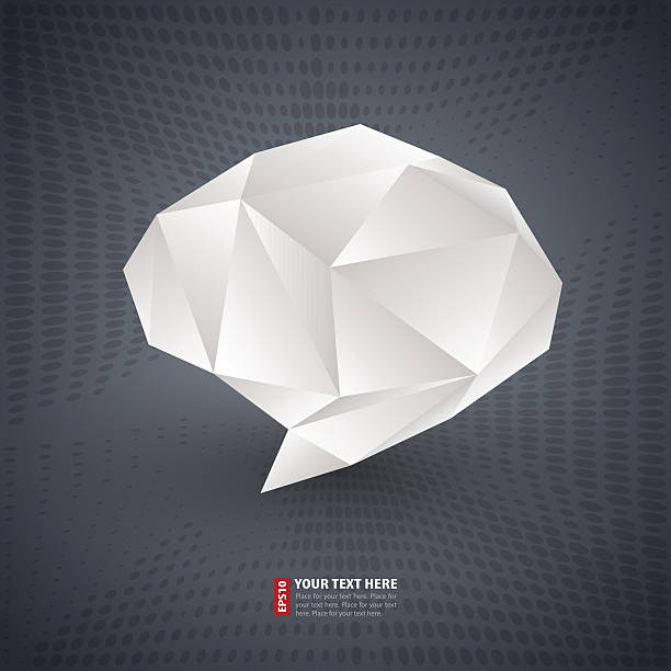 Origami speech bubble vector art illustration