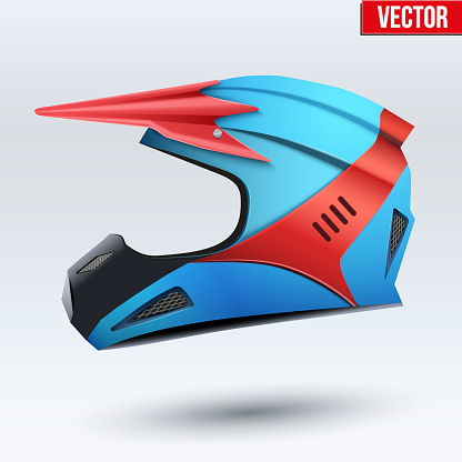 Original Motorcycle Helmet. Extreme enduro motocross style. vector