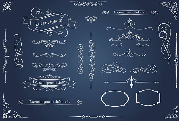 Ornament Vector File of Vintage Ornament wedding symbols stock illustrations