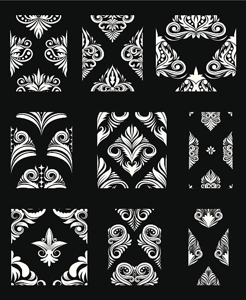 Ornamental Pattern Set vector art illustration