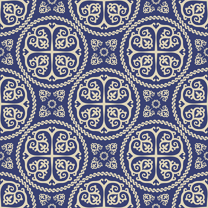 Ornamental seamless byzantine art style pattern. Abstract background