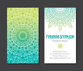 Mandala designs with lots of ornate detail, designed as a two sided business card template. Business card is standard dimensions of 3.5" x 2". Download includes an AI10 EPS (CMYK) as well as a high resolution RGB JPEG.