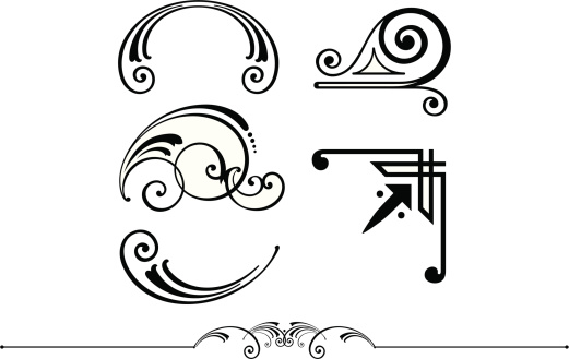 Ornate scrolls corner and rule design