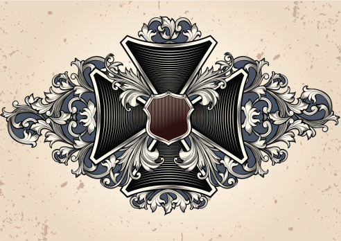 Ornated cross emblem