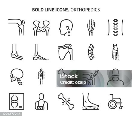 istock Orthopedics, bold line icons 1294377243