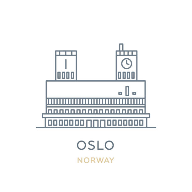 오슬로 시티, 노르웨이 - oslo stock illustrations