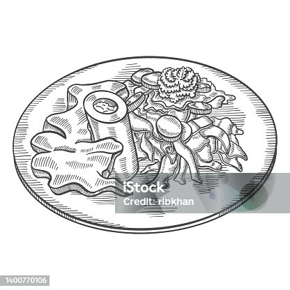 istock ossobuco italy or italian cuisine traditional food isolated doodle hand drawn sketch with outline style 1400770106