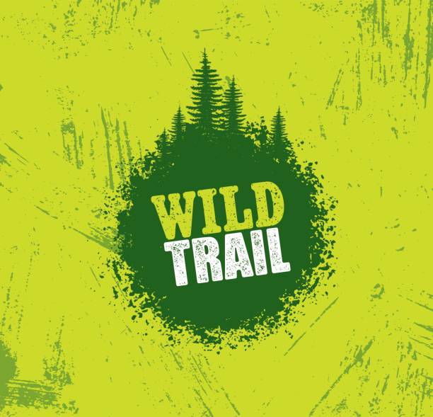 Outdoor Adventure Trail Creative Vector Design Concept. Extreme Activity Event Sign On Grunge Background Outdoor Adventure Trail Creative Vector Design Concept. Extreme Activity Event Sign On Grunge Background. adventure borders stock illustrations