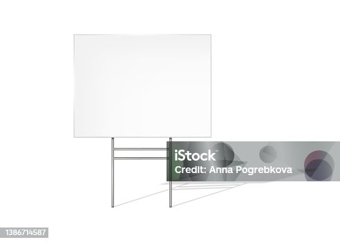 istock Outdoor sign vector mockup. Blank white billboard mock-up. Street advertising banner. Template for design 1386714587