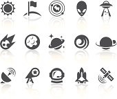 Outer Space features related vector icons for your design and application.