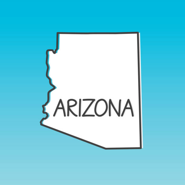 Arizona Map Outline Illustrations, Royalty-Free Vector Graphics & Clip ...