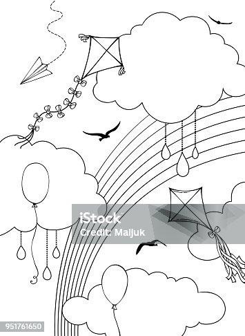 istock Outline vector sky illustration. 951761650