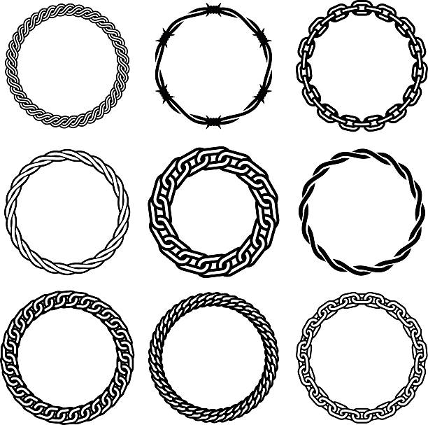 Oval Design Elements - Four Ornamental circles and frames. Professional Clip Art for your print project or Web site. See more here: barbed wire stock illustrations