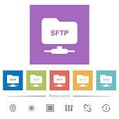 istock FTP over SSH flat white icons in square backgrounds 1068555032
