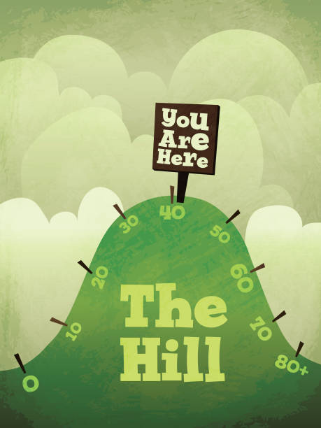 Over the hill vector art illustration