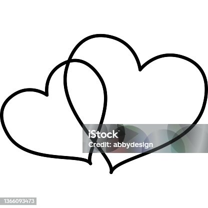 istock Overlap Heart Outline Icon Vector 1366093473