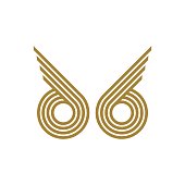 Owl Eye Ornament Lines Logo Template Illustration Design. Vector EPS 10.