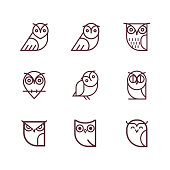 istock Owl line icon collection. 1072400270