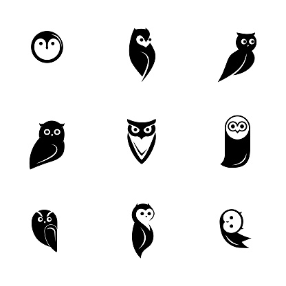 Owl Symbol Set Stock Illustration - Download Image Now - iStock