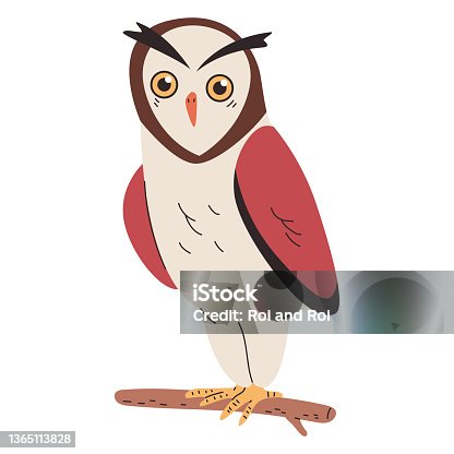 istock Owl vector cartoon illustration isolated on a white background. 1365113828