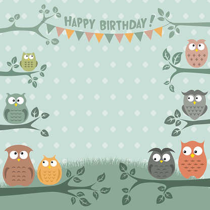 Owls Birthday Party Invitation