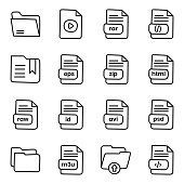 istock Pack of Files and Data Linear Icons 1394321887