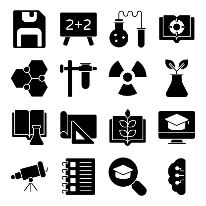 Pack of Knowledge Solid Icons