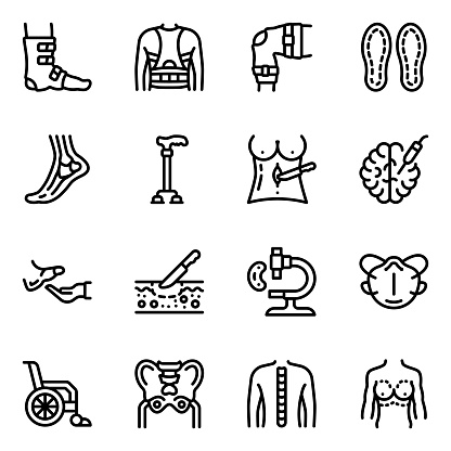 Pack of Medical and Body Treatment Solid Icons