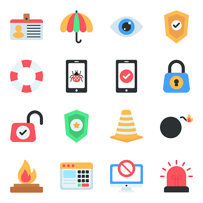 Pack of Security Flat Icons