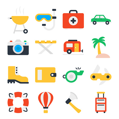 Pack of Travel and Tour Flat Icons