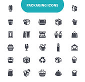 Packing, Delivery, Garbage Bag, Supermarket, Plastic, Icon Set