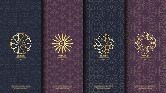 Packaging template islamic element seamless pattern background and  vector design
