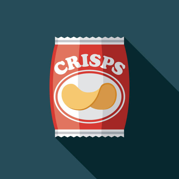 paket von crisps pub icon set - chips potato stock-grafiken, -clipart, -cartoons und -symbole