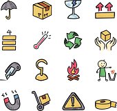 Vector File of Doodle Packing Icon Set